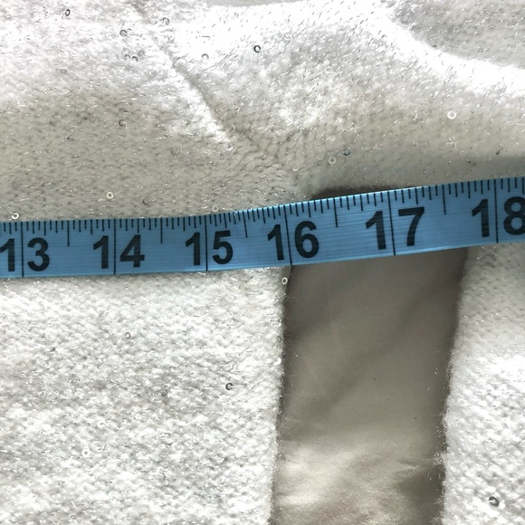 For Love And Lemons White Shimmer Buttoned Crop Sweater - Picture 4 of 6